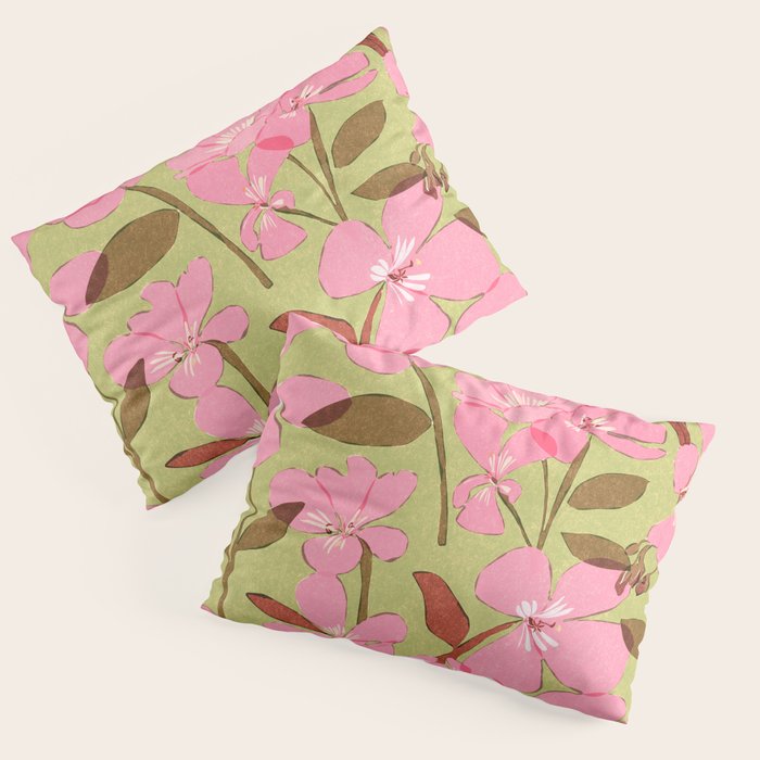 Pink Floral Pattern Pillow Sham Gallery Image 1