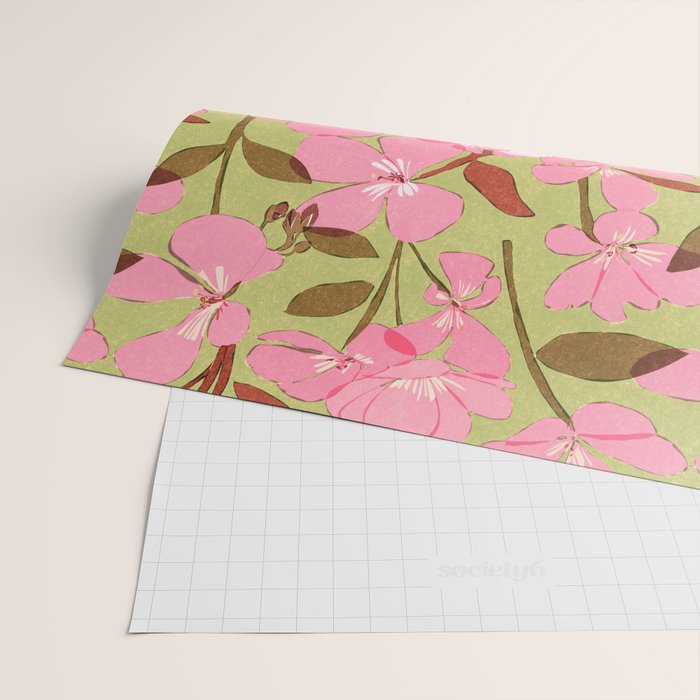 Pink Floral Pattern Wrapping Paper Gallery Image 2