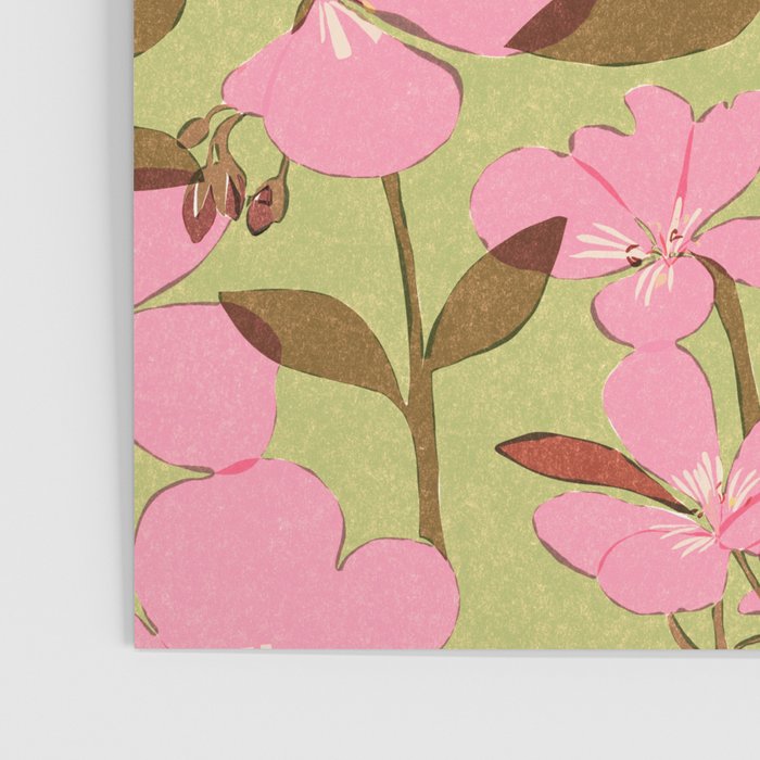 Pink Floral Pattern Poster Gallery Image 3