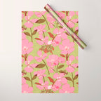 Pink Floral Pattern Wrapping Paper Gallery Image 1