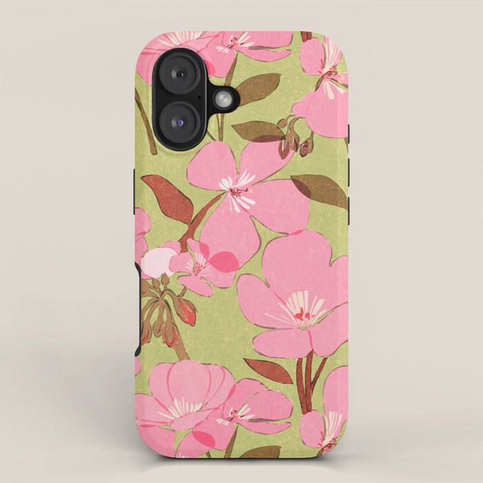 Pink Floral Pattern iPhone Case Gallery Image 1