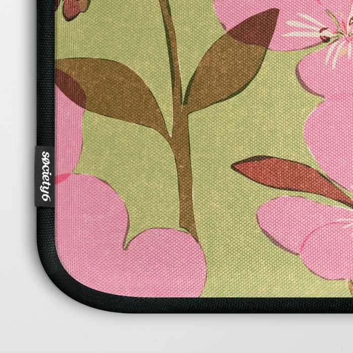 Pink Floral Pattern Laptop Sleeve Gallery Image 3