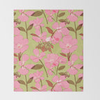 Pink Floral Pattern Throw Blanket Gallery Image 2