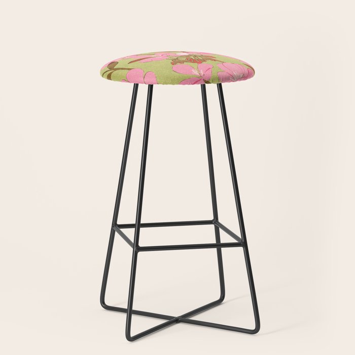 Pink Floral Pattern Stool Gallery Image 1