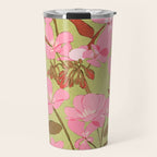 Pink Floral Pattern Travel Mug Gallery Image 1