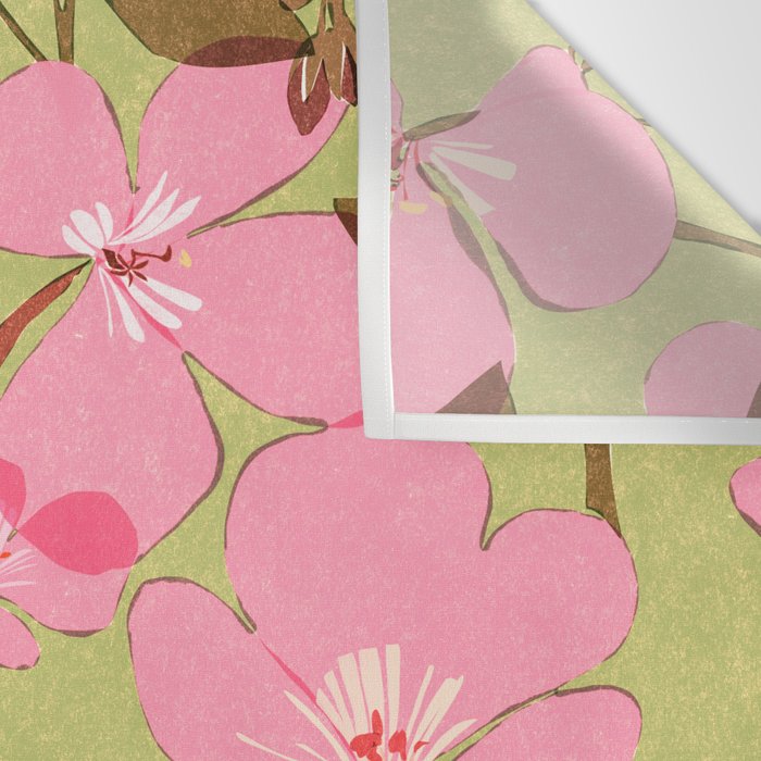 Pink Floral Pattern Wall Tapestry Gallery Image 3