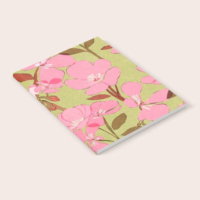 Pink Floral Pattern Notebook Gallery Image 1
