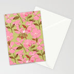 Pink Floral Pattern Stationery Card Gallery Image 2