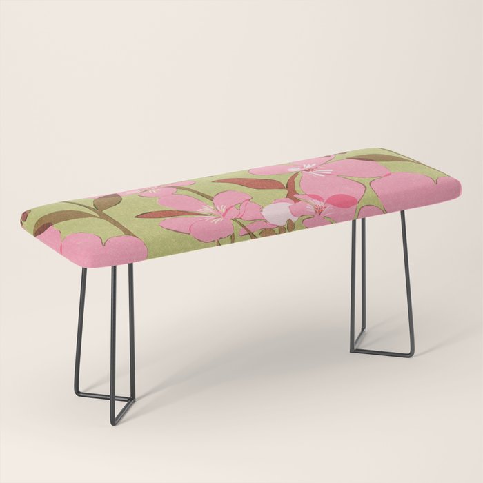 Pink Floral Pattern Bench Gallery Image 1