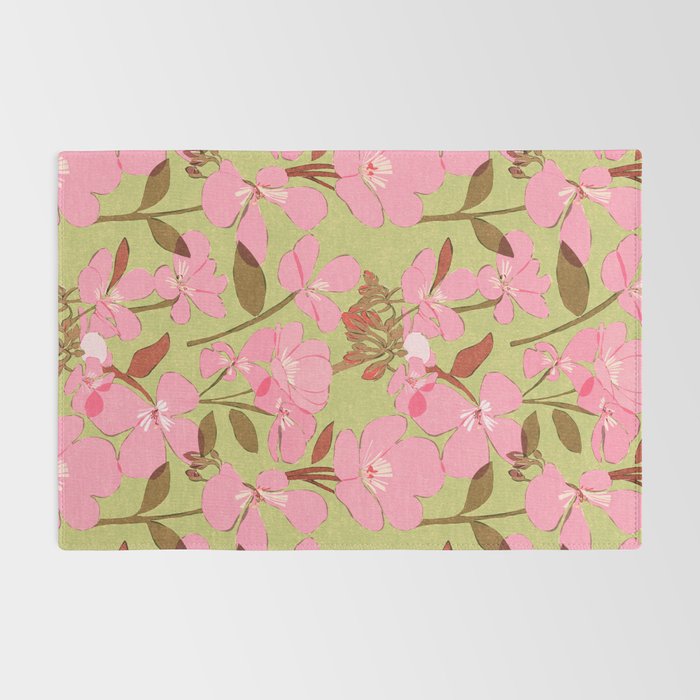 Pink Floral Pattern Rug Gallery Image 2
