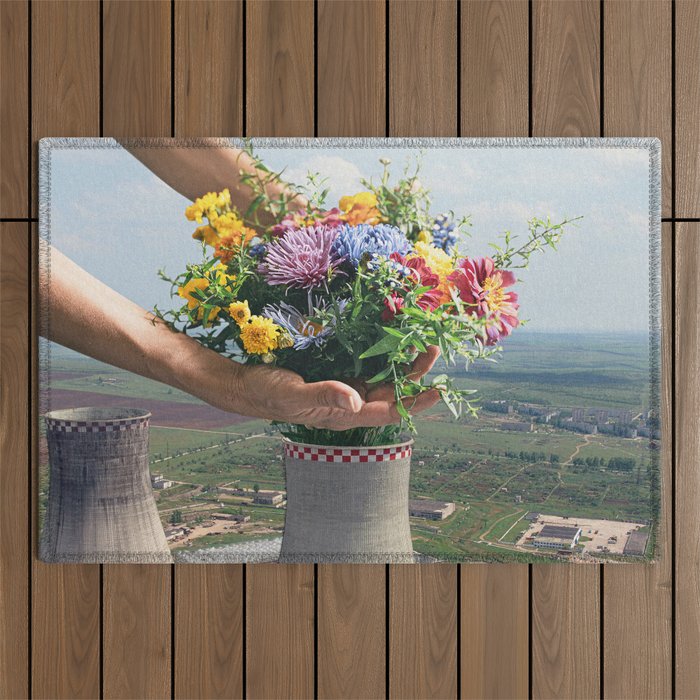 Flower Plant Outdoor Rug Gallery Image 1