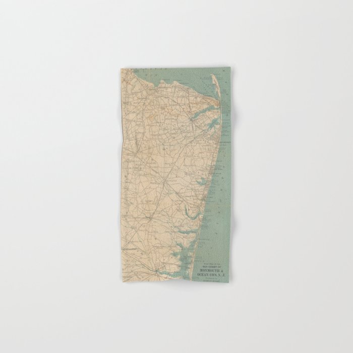 Vintage Map of The New Jersey Coast (1890) Bath Towel Gallery Image 1
