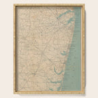 Vintage Map of The New Jersey Coast (1890) Serving Tray Gallery Image 1