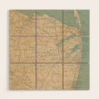 Vintage Map of The New Jersey Coast (1890) Wood Wall Art Gallery Image 1