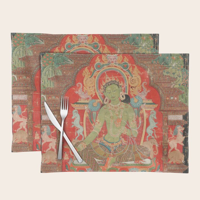 Green Tara 13th Century Tibetan Art Placemat Gallery Image 1