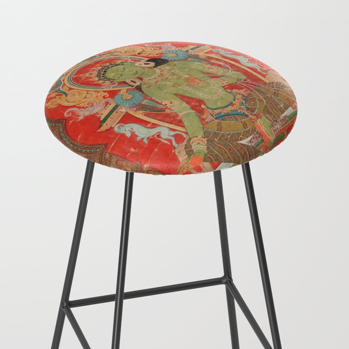 Green Tara 13th Century Tibetan Art Stool Gallery Image 2