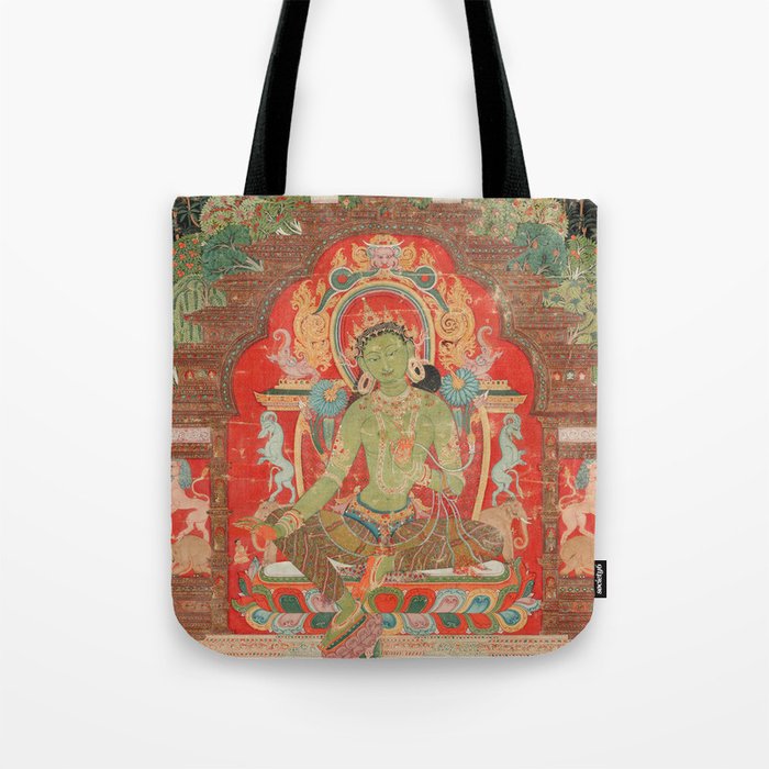 Green Tara 13th Century Tibetan Art Tote Bag Gallery Image 1