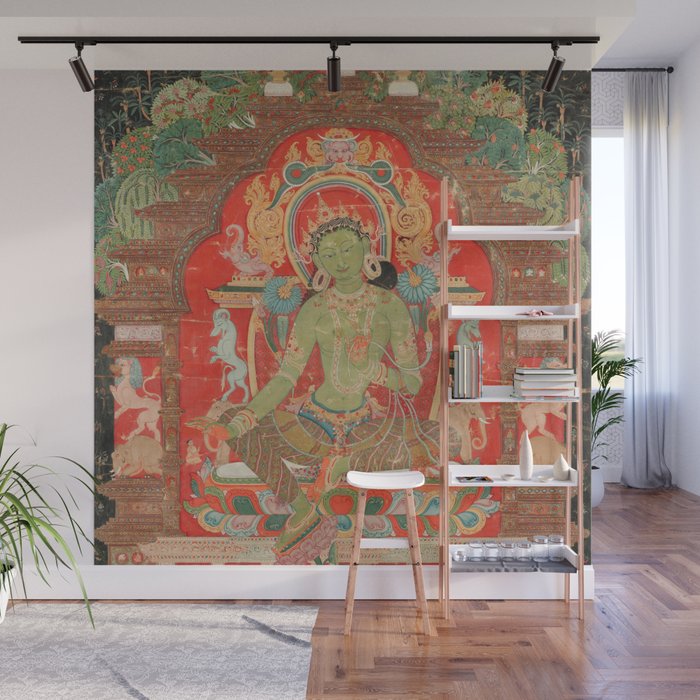 Green Tara 13th Century Tibetan Art Wall Mural Gallery Image 1