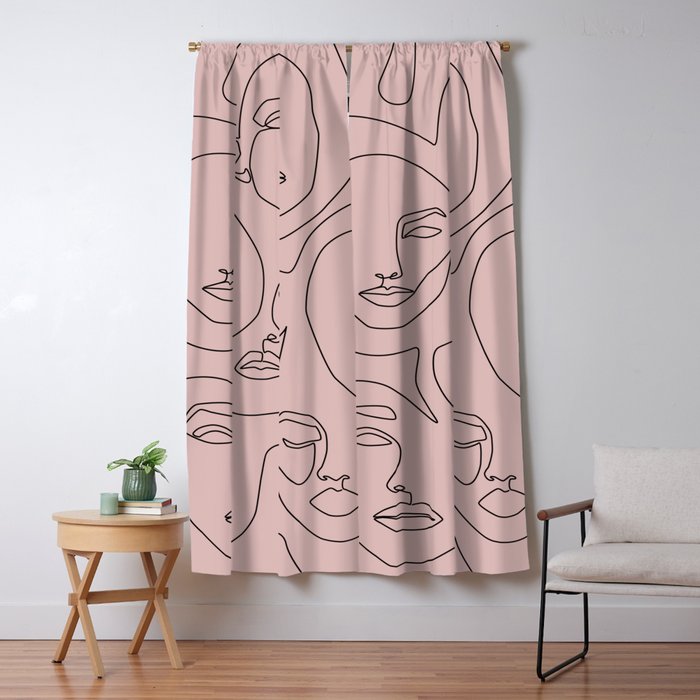 Blush Faces Window Curtain Gallery Image 1