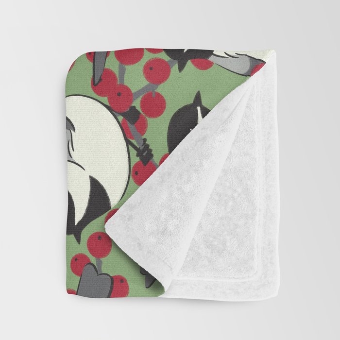 Chickadees & Winterberry Holly Throw Blanket Gallery Image 3