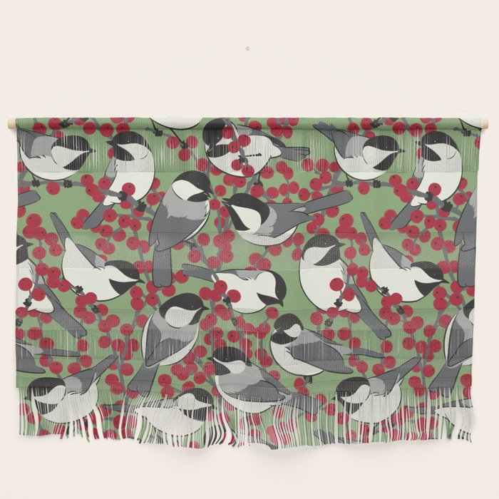 Chickadees & Winterberry Holly Wall Hanging Gallery Image 1