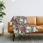 Chickadees & Winterberry Holly Throw Blanket Gallery Image 1