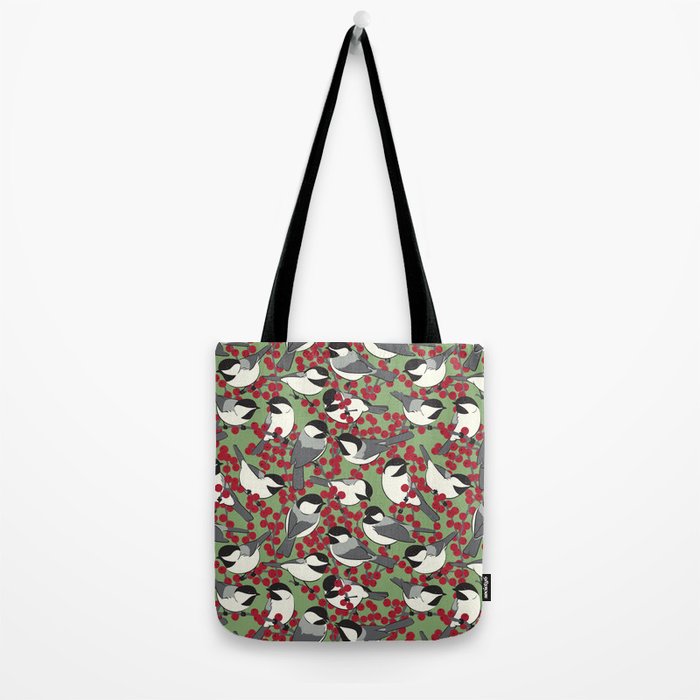 Chickadees & Winterberry Holly Tote Bag Gallery Image 2