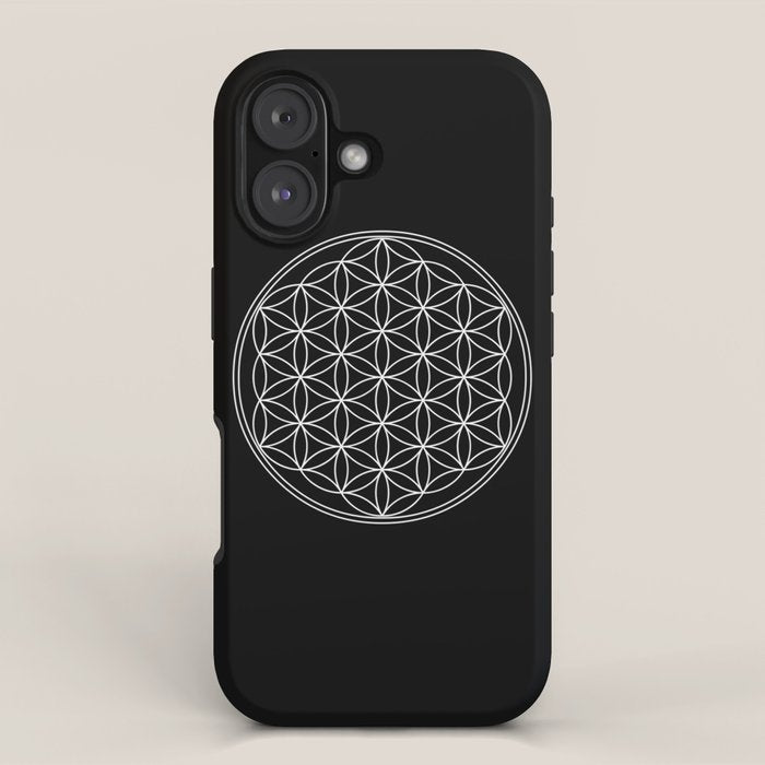Flower of life on black iPhone Case Gallery Image 1