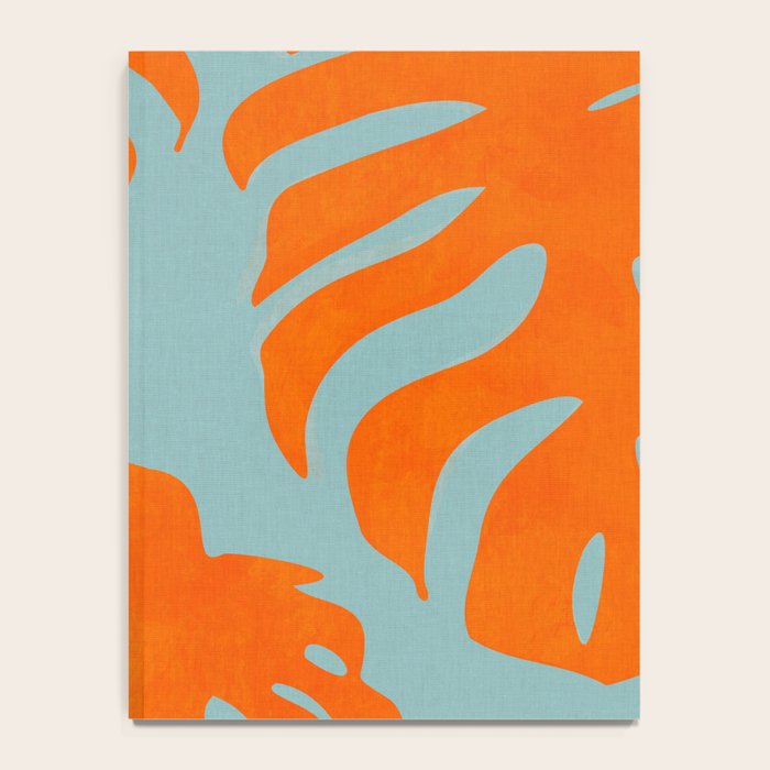 monstera leaves blue orange plant summer Notebook Gallery Image 4