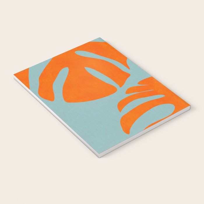 monstera leaves blue orange plant summer Notebook Gallery Image 3