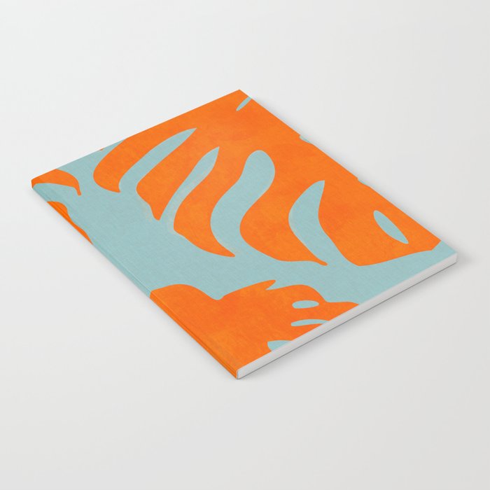 monstera leaves blue orange plant summer Notebook Gallery Image 2