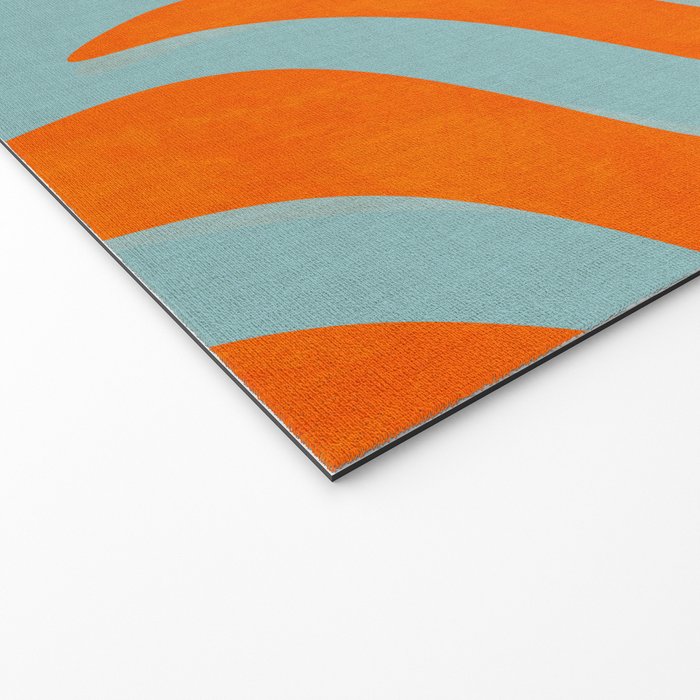 monstera leaves blue orange plant summer Welcome Mat Gallery Image 2