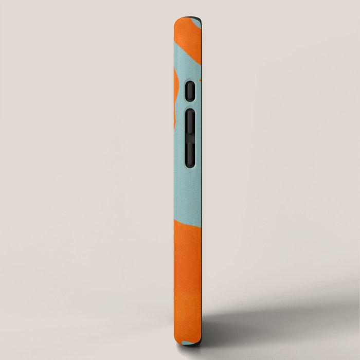 monstera leaves blue orange plant summer iPhone Case Gallery Image 2