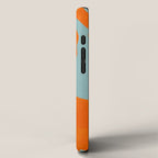 monstera leaves blue orange plant summer iPhone Case Gallery Image 2