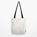 Colorful happy smiling face cartoon pattern Tote Bag Gallery Image 2