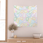 Colorful happy smiling face cartoon pattern Wall Tapestry Gallery Image 2