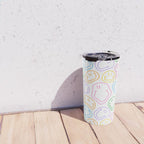 Colorful happy smiling face cartoon pattern Travel Mug Gallery Image 4