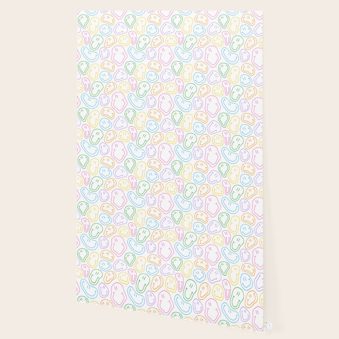 Colorful happy smiling face cartoon pattern Wallpaper Gallery Image 2