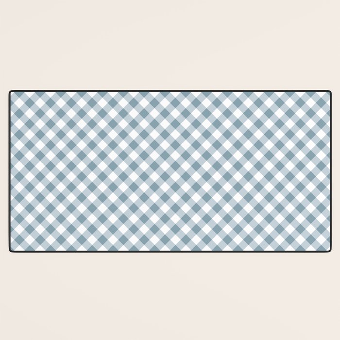Countryside Bloom Cottage Mist Blue Gingham Desk Mat Gallery Image 3