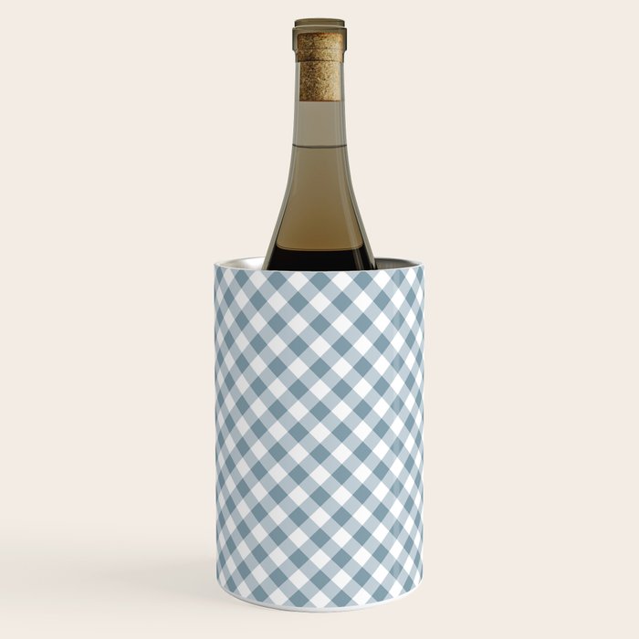 Countryside Bloom Cottage Mist Blue Gingham Wine Chiller Gallery Image 2