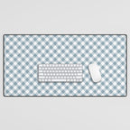 Countryside Bloom Cottage Mist Blue Gingham Desk Mat Gallery Image 1