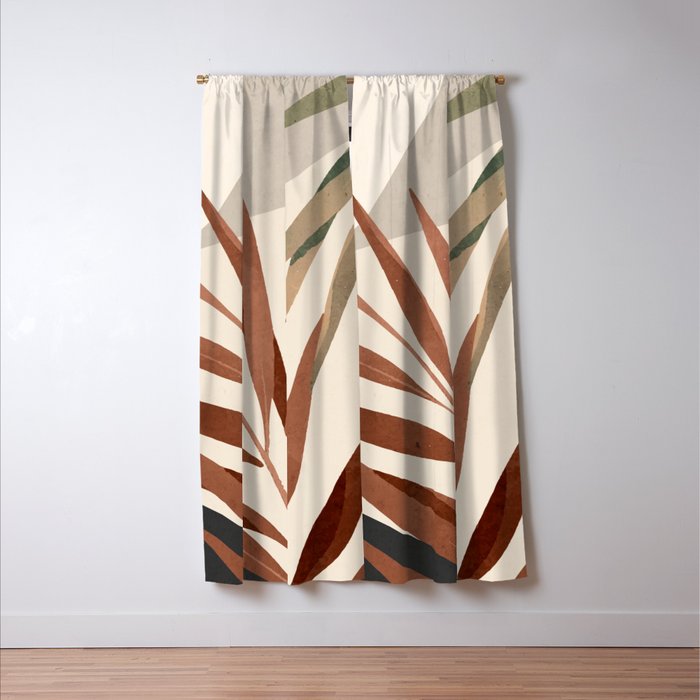 Abstract Art Tropical Leaves 11 Window Curtain Gallery Image 3