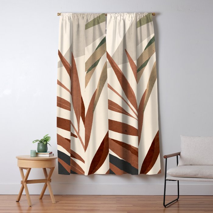 Abstract Art Tropical Leaves 11 Window Curtain Gallery Image 5