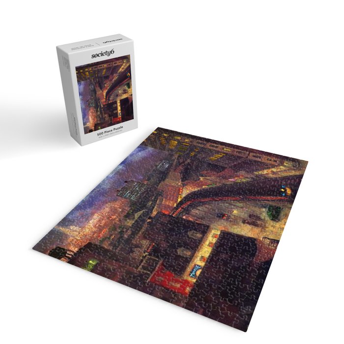'The City from Greenwich Village' New York City subway cityscape by John French Sloan Jigsaw Puzzle Gallery Image 2