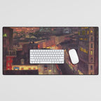 'The City from Greenwich Village' New York City subway cityscape by John French Sloan Desk Mat Gallery Image 1