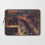 'The City from Greenwich Village' New York City subway cityscape by John French Sloan Laptop Sleeve Gallery Image 1