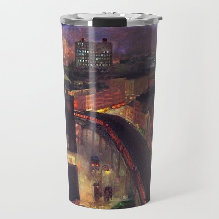 'The City from Greenwich Village' New York City subway cityscape by John French Sloan Travel Mug Gallery Image 1