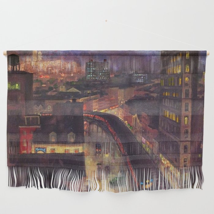 'The City from Greenwich Village' New York City subway cityscape by John French Sloan Wall Hanging Gallery Image 1