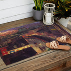 'The City from Greenwich Village' New York City subway cityscape by John French Sloan Outdoor Rug Gallery Image 2