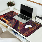 'The City from Greenwich Village' New York City subway cityscape by John French Sloan Desk Mat Gallery Image 2